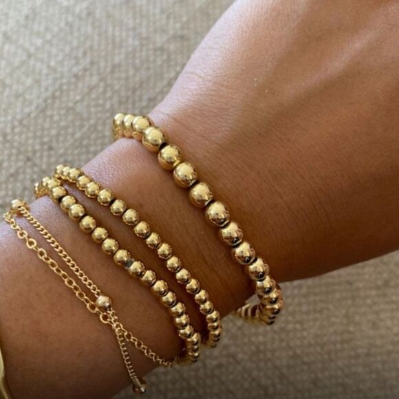 Gold beaded bracelets - Picture 3 of 9